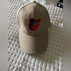 Tan Baseball Cap with Orange and Black Logo